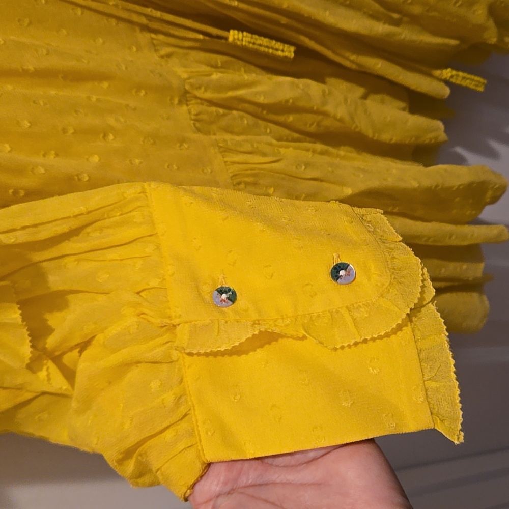 FARM Rio Sunflower Yellow Ruffle Mini Dress - Picture 4 of 6